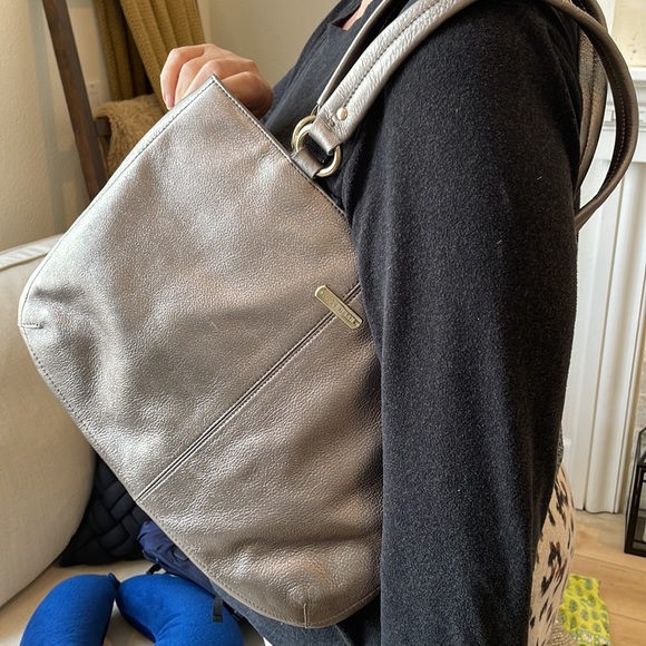 Cole Haan Silver Metallic Shoulder Bag - Picture 8 of 8